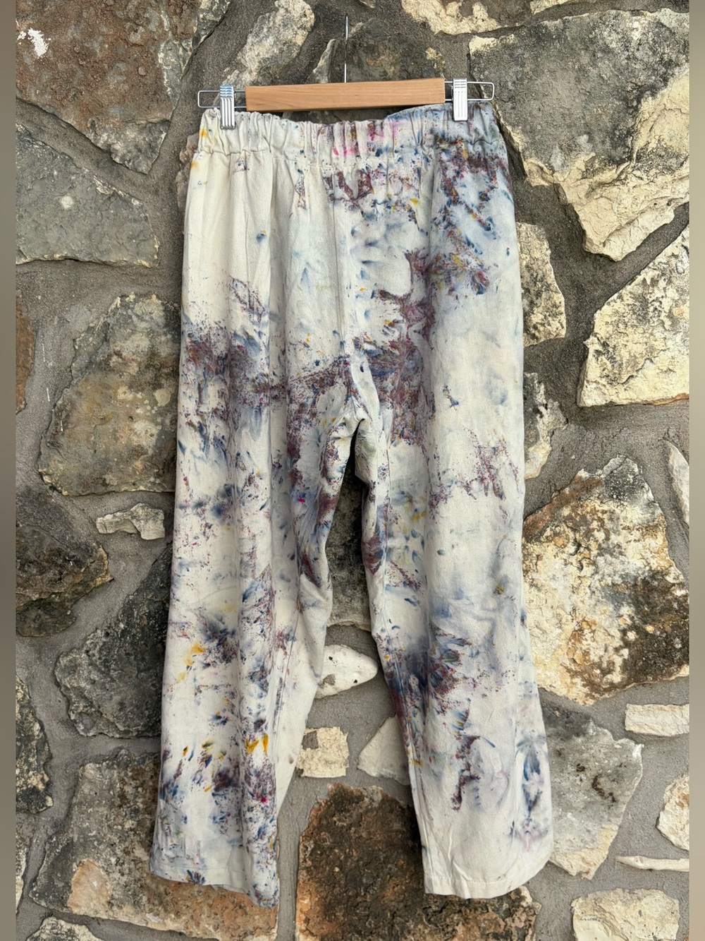 RIVERSIDE Tool & Dye Elastic Waist Silk Blend Tie Dye Pants sz MEDIUM